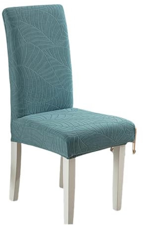 HZSZXG Jacquard-Stuhlhussen für Esszimmer, Hochzeitsbankett, dehnbarer Stuhlschutz, Stuhlhussen, blau, 6 Stück