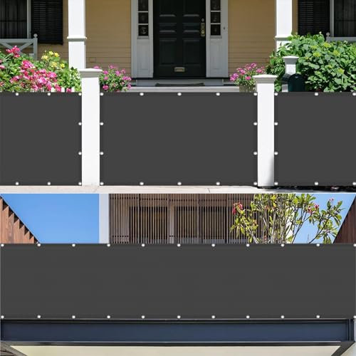 Sonnensegel für Gartenpavillon Sunset Deluxe 150 x 490 cm,98% Uv Schutz Reißfest Wetterfest, Wasserdicht, Langlebiges, Markise Sonnenschutznetz Sonnenschutz Balkon,Für Balkon Garten, Dunkelgrau