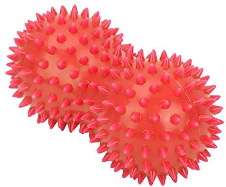Rushbom PVC Peanut Spiky Massageball Rücken Fuß Massagegerät Ball Fitness Muskel Massage (Rot)