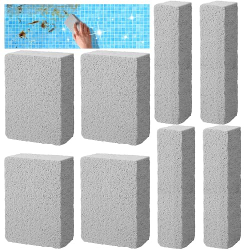 Bekeify 8 st poolborste pimpsten block pooler rengöring pimpsten tegelsten pool rengöringsborstar rengör väggar kakel och golv för att ta bort rost smuts kalcium och hårda vattenavlagringar