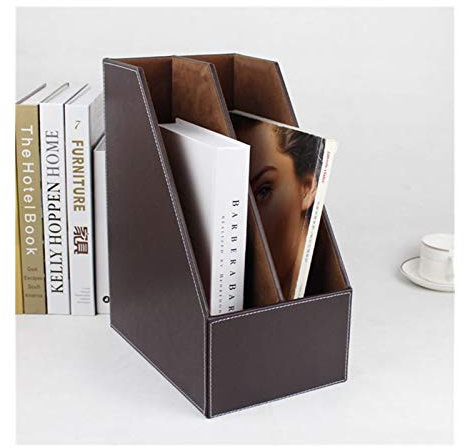 Akten-/Zeitschriftenordnerhalter, Zeitschriftenordner-Organizerhalter – A4, Holz, Leder, Büro-Schreibtischablage, Buch, Zeitschriftenständer, Dokumentenablagebox, Organizer, Akten-Organizer