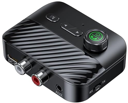 Receptor de audio Bluetooth 5.3, transmisor inalámbrico, adaptador de audio RCA/AUX/tarjeta TF/disco U para auriculares/altavoces/TV/PC/coche