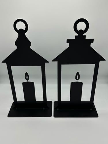 2er Set Deko-Aufsteller Laterne aus Metall (35 cm/schwarz/Dekoobjekt)