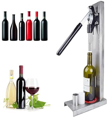 LHQYA Weinflaschen-Verschließmaschine, Weinflaschen-Verschlusspressmaschine, Höhe Geöffnet 8–42 cm/Verschlussbereich 20–22 Mm Im Durchmesser Und 30–44Mm In Der Höhe, Für Weinflaschen Bierflaschen