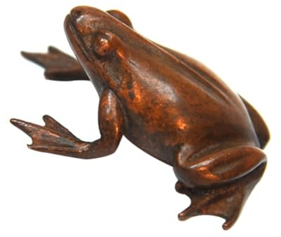 Ciieeo Kleiner Retro Kupfer Frosch Figur Teetisch Dekoration Handgefertigt Kreatives Wohndekor