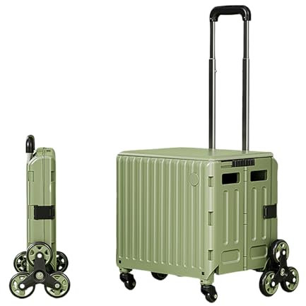 Klappbar Einkaufstrolley Mit Deckel Einkaufskorb Mit Lenkrollen Mit Teleskopstiel Transporter Bis 80kg Kann Treppen Steigen Sparen Sie Zeit und Mühe Geeignet (Acht Runden Treppensteigen,groß)