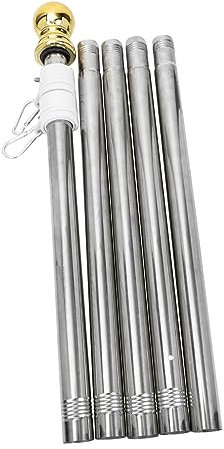 Mipcase Stainless Steel Flagpole Height Detachable Kit for Porch Rotation Function Heavy Duty Garden Stake