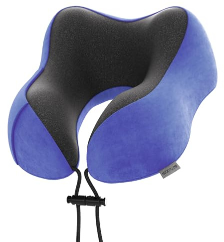 Priksia Cuscino cervicale aereo, cuscino da viaggio per auto, 100% memory foam, adatto per aerei, treni, auto, uffici e case