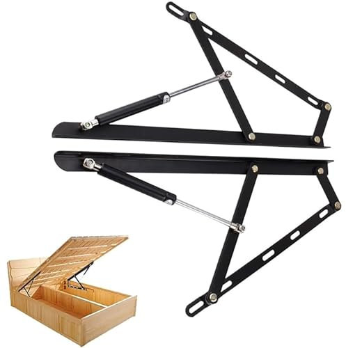 Kit di Sollevamento per Letto Contenitore 2 Pezzi meccanismo Pneumatico, meccanismo di Sollevamento Idraulico a Molla a Gas, meccanismo di Sollevamento Pieghevole Kit Molla a Gas (