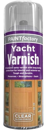 ARUUJ - Yacht Varnish Spray 400ML - All Purpose Varnish Spray - Interior and Exterior Application - Long Lasting Spray Can - Clear Gloss Finish - Quick Spraying Operation - for Boats, Furniture (2)