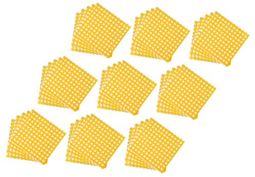 Cabilock 100 Feuilles De Papier Sulfurisé À Carreaux Jaunes Pour De Sandwich Absorbant L'huile Facile À Nettoyer Lavable Au Lave-vaisselle Pour Les Aliments