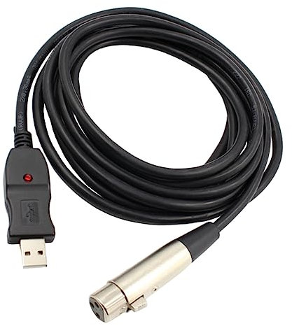 Toyvian 3m Cable Usb Xlr Macho Hembra Cable De Micrófono Usb Grabación De Canto Accesorio De Audio Para Escenario De Estudio