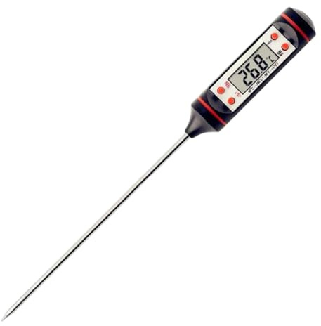 ZYBUX - Meat Thermometer, Digital Food Thermometer, Instant Read Cooking with Probe Tip Cover, LCD Screen, Perfect for Kitchen Cooking, BBQ, Water, Meat, Milk (Battery Included)