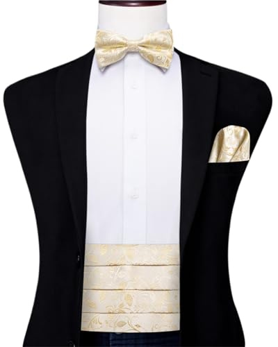 XPJYUA Kummerbund Rotes Kummerbund-Fliege-Set, formelles Smoking-Korsett, elastischer Gürtel for Männer, Hochzeit, Kummerbund(Color4)