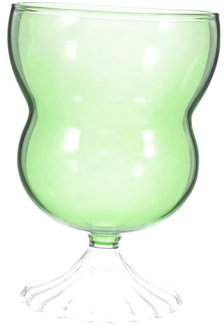 Ciieeo Kelchgläser Becher trinken Wasserkelche aus Glas Wassergläser Becher Glaswaren Party-Glaswaren Saftbechergläser Clear Glass Goblets Stemware Green Wiederverwendbar