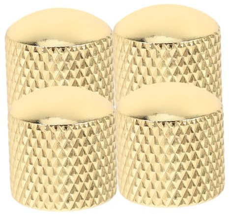 VICASKY 4 Stück Teiliges Metall Gitarren Potiknopf Goldene Kuppel Drehknöpfe für Lautstärke und Klangregelung Schnelle Montage Langlebig Geeignet für Gitarre und Bass Ersatzteile
