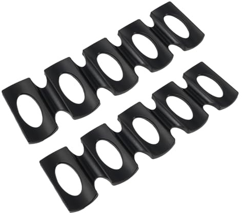 ARTSEWPLY Silicone Can Holder Beverage Storage Mat Non-slip Beer Rack Fridge Organizer Black 2pcs Set for Kitchen and Home