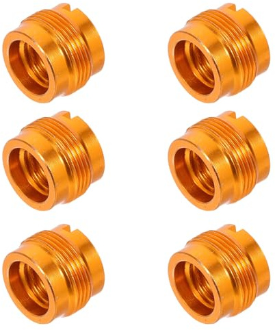 Mikrofonstativadapter 3/8 5/8, 6 Stück Gewindemutter | Kupfer, Goldfarben, für Mikrofon und Stativ, Schnelle Montage und Demontage, Universelle Passform