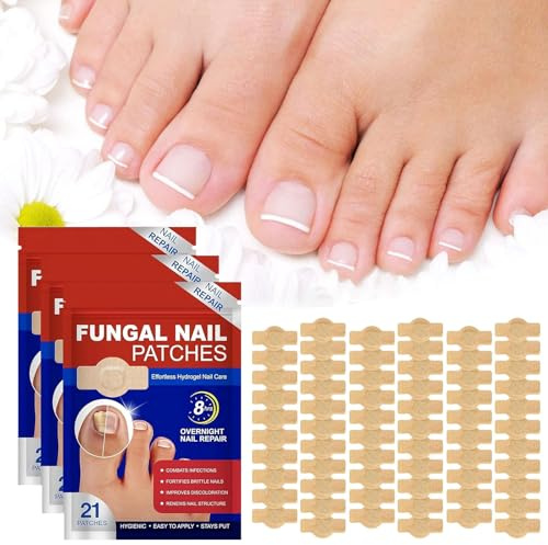 Fungal Nail Patches,Patches Mycose Ongles des Pieds,Patches D'ongles Fongiques,Patchs Traitement Mycose Ongles Pieds,Patch Correcteur D'ongles D'orteils,Pansements Antifongiques pour Ongles (63pc)