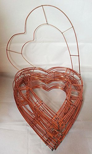Open Heart 12 x 20 Flat Wreath Frame Copper Ring - Christmas Wedding Memorial Craft
