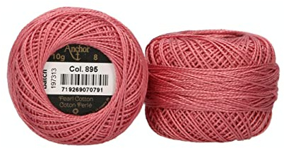 Anchor Perlgarn 8, 4591008-00895, Farbe:granat hell, Stickgarne