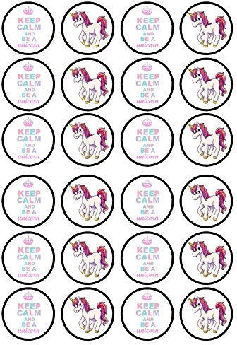 24 Unicorns EdibleWafer Paper Cupcake Toppers/Decorations