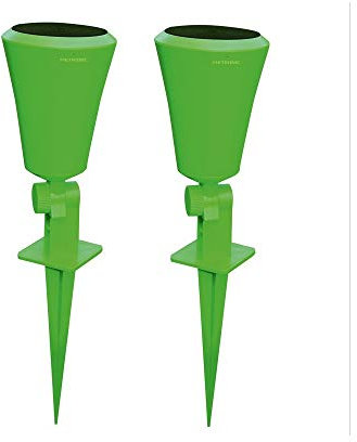 Metronic 477076, 2 Speaker Altoparlanti Stereo Bluetooth Picchetto da Giardino, Inclinabili, Verde