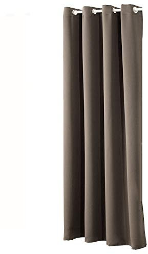 WOLTU Gardinen mit Ösen, Verdunklungsvorhang für Wohnzimmer Schlafzimmer, Blickdicht, gegen Kälte und Hitze, 250g/m² Dicke, 135 x 225 cm, Taupe