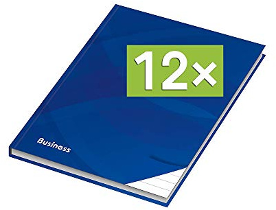RNK - Verlag Notizbuch mit Hardcover-Einband, 96 Blatt, Notizheft, Tagebuch, Schreibbuch (12er Pack, A4 (Liniert))