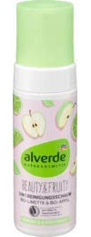 alverde Naturcosmetik Beauty & Fruity Mousse nettoyante 3 en 1 Citron vert pomme bio 150 ml