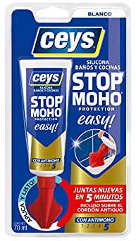 Ceys - Silicona Stop moho easy - Para Juntas - 100% impermeable (el embalaje puede variar)