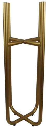 Leaf Großer, goldfarbener Übertopf (Blumentopf Nicht im Lieferumfang enthalten), 62 cm x 18 cm, Gold, 62 cm