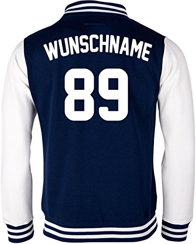 Ezyshirt® Damen Herren Kinder College Jacke Athletic mit Wunschnamen und Wunschnummer | Baseball Jacke |