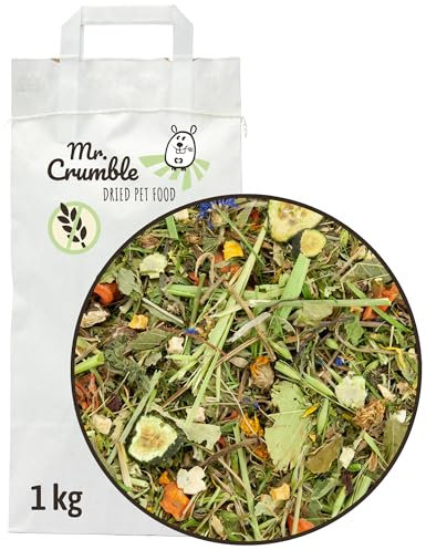 Mr. Crumble Mümmel-Mix Kaninchenfutter 1 kg – Getreidefrei & Pelletfrei – Natürliche Zutaten mit Kräutern & Gemüse – Hoher Rohfaseranteil für gesunde Verdauung & Zahnpflege