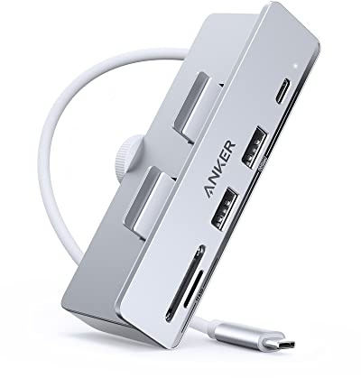 Anker Hub USB C 535 (5 en 1, para iMac), con 2 puertos de datos USB-A de 10 Gbps, puerto USB-C de 10 Gbps, lector de tarjetas SD y microSD
