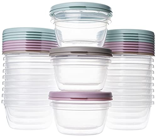QILZO Vorratsbehälter 250ml Frischhaltedosen 24-Set Aufbewahrungsbox küche | BPA-frei | Geeignet für Mikrowellem, Spülmaschine, Gefrierschrank | Mit Deckel | Wiederverwendbarer Behälter | Transparent