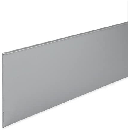 PROVISTON | Plinthe à coller | Percé | Aluminium anodisé | Argent | Hauteur : 80 mm | Largeur 6 mm | Longueur : 2500 mm | Plinthe | Plinthe | Plinthe à coller | Plinthe