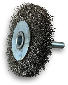 Lot de 10 brosses rotatives circulaires métalliques sur tige Ø 60 mm | Fil inox dur Ø 0,30 mm | Epaisseur 12 mm | 2 rangs | Pour perceuse ou visseuse à mandrin | Kibros 2660IT12x10