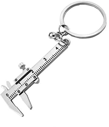 EROSPA® Portachiavi con calibro a corsoio – metallo, 5 cm, anello portachiavi