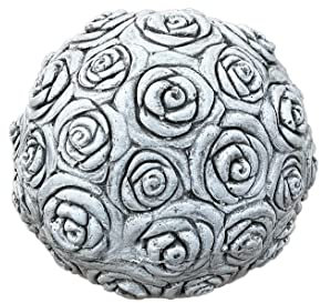 stoneandstyle Statuette en pierre - Boule de rose résistante au gel - Environ 12,1 kg