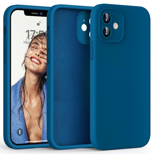 HATOSHI für iPhone 12 Hülle, Silikon Anti-Rutsch Kratzfestes Stoßfest Handyhülle für iPhone 12 Schutzhüll, Mitternachtsblau