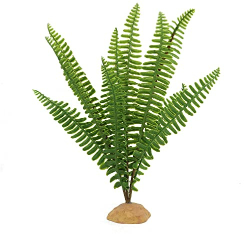 JIHAQUA Fake Fern Plants, Reptile Plastic Terrarium Decor, Reptiles Amphibians Tank Accessories for Crested Gecko Leopard Lizard Chameleon (Fern-M)
