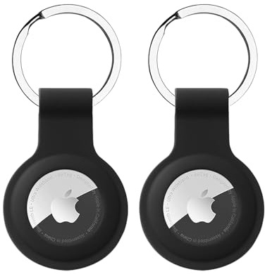2 Stück Schlüsselanhänger für Apple AirTag Anhänger, Airtags Hülle Silikon Case Cover Schutzhülle für Air Tag mit Key Ring