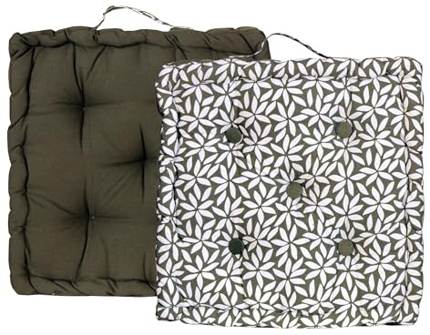 Atout Ciel - Cojín de Suelo, 40 x 40 cm, con asa, Color Caqui