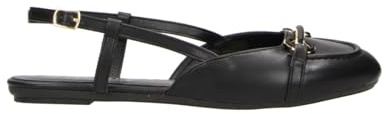 Fitters Footwear That Fits Women's Shoes Lore, Black Polyurethane, EU 42-45, 9 UK, Ballerina Slingback, Flat Heel, Buckle Strap