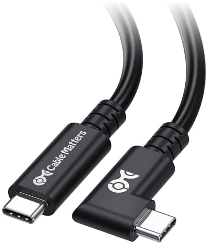 Cable Matters 20Gbps Right Angle USB 4 Cable 9.8ft, Supports Up to [8K@30Hz / 4K@120Hz Video, 240W Charging, 20Gbps Data Transfer] Compatible with Thunderbolt 4 Cable, MacBook Pro, XPS, Surface Pro