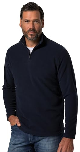 JP 1880, män, stora storlekar, troyer, fleece, ståkrage, dragkedja, blå, XL