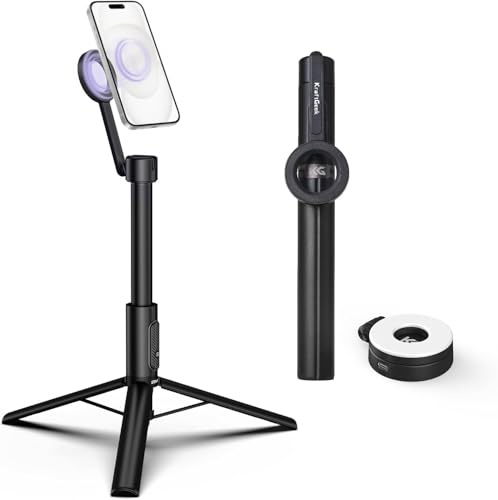 KraftGeek 163cm Palo Selfie Trípode para Movil con Aro de Luz Magnético