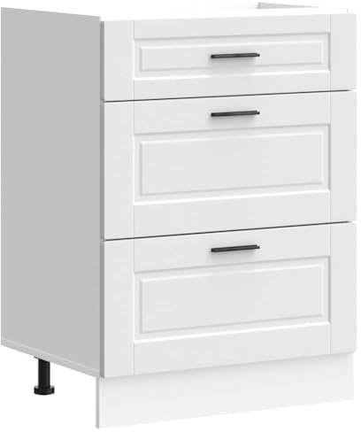 vidaXL mueble bajo de Cocina Porto Madera contrachapada Blanca, Fregadero y Cajón