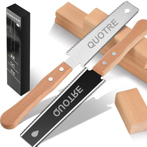 2Pcs Sega Giapponese per Legno, 30,5 cm Sega Manuale per la Lavorazione del Legno TPI 11/17 Sega a Tirare,per Tasselli per Giardino Potatura, Artigianato, Bambù, Fai da te